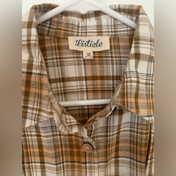 NWOT Listicle Oversized Plaid Button Down Shirt - Picture 4 of 6